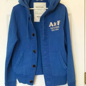 Abercrombie zip, button hoodie